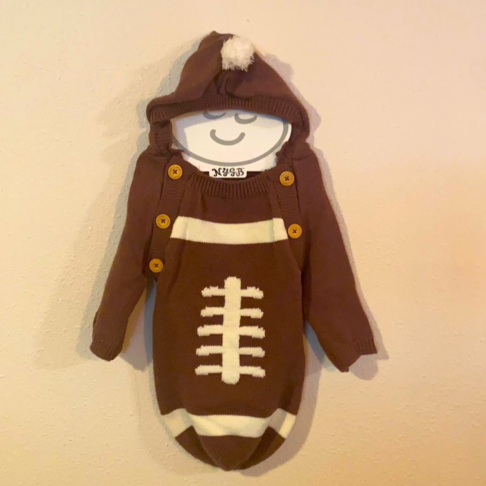 Adorable football snuggle suit